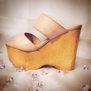 **Never Worn** platform wedge heels